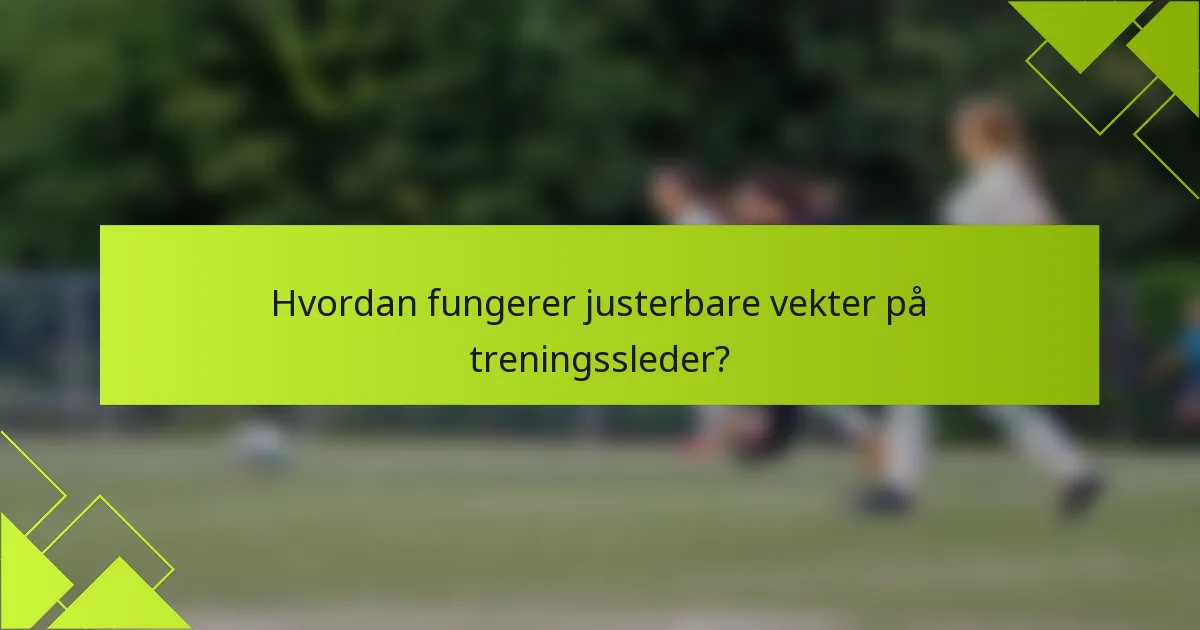 Hvordan fungerer justerbare vekter på treningssleder?